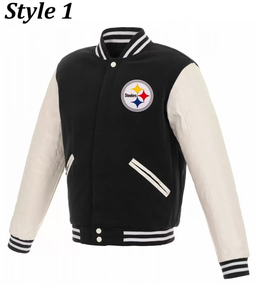 Pittsburgh Steelers Varsity Leather & Wool Jacket
