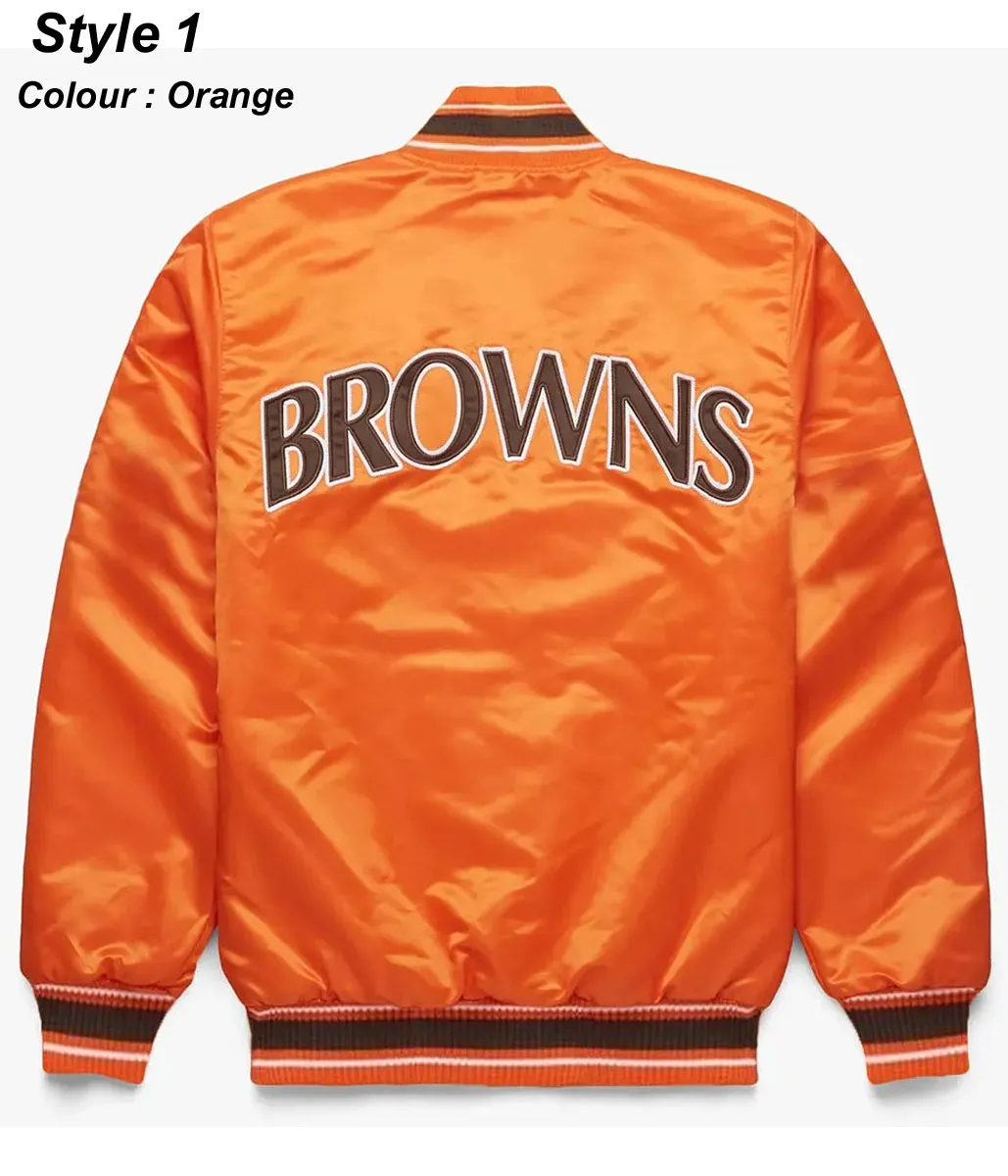 Starter NFL Browns Satin Orange Jackets