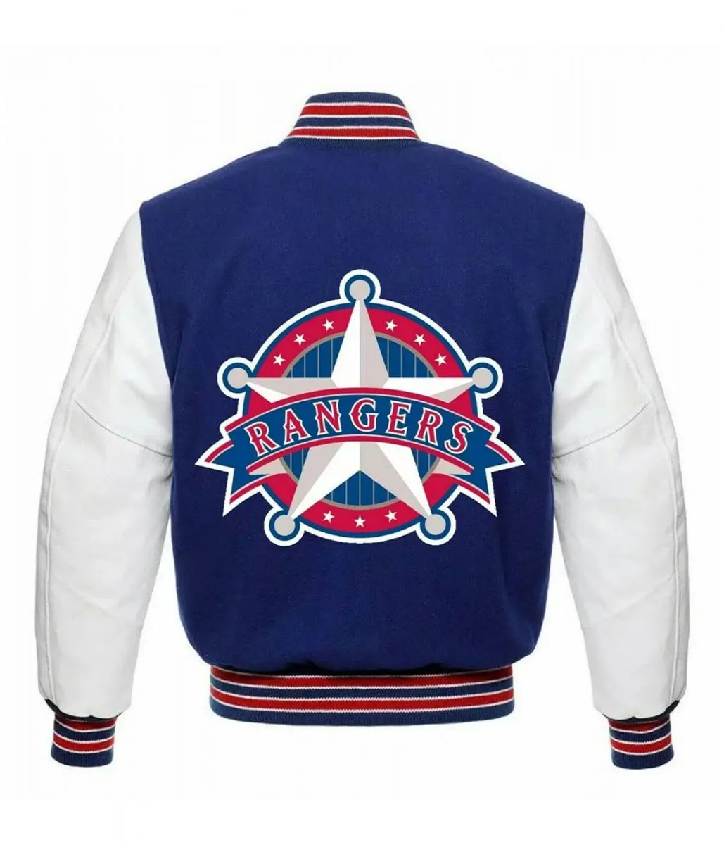 Texas Rangers White and Blue Varsity Jackets