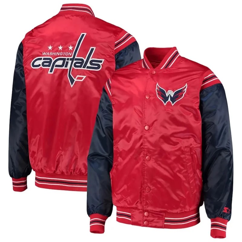 Washington Capitals Red and Blue Satin Jacket