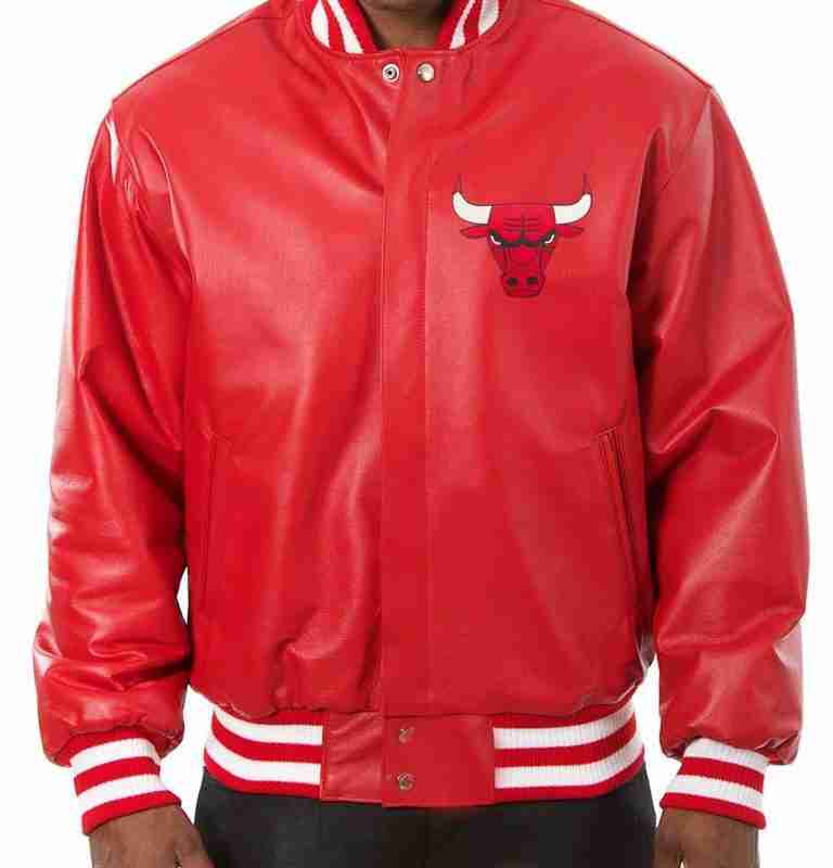 Chicago Bulls Varsity Red Leather Jacket