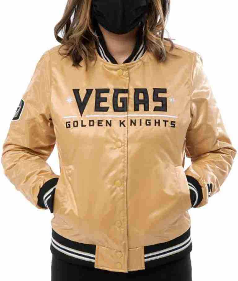 Golden Knights Vegas Golden Bomber Satin Jacket