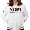 Golden Knights Vegas White Bomber Satin Jacket