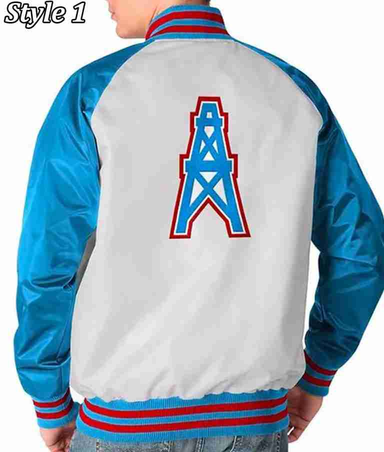 Houston Oilers White Varsity Jacket