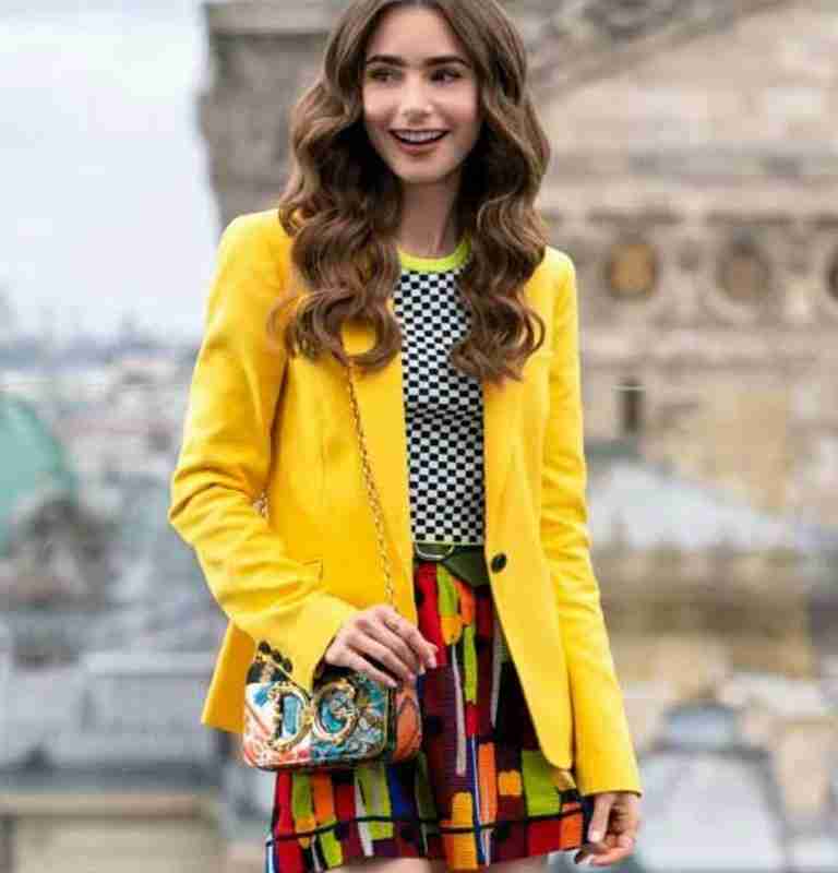 Lily Collins Emily in Paris Season 02 Yellow Blazer
