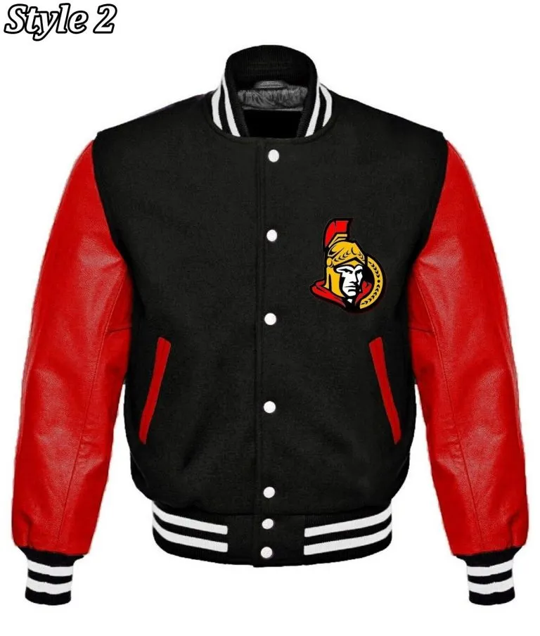Ottawa Senators NHL Black Varsity Jacket