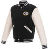 Men's Green Bay Packers Black/White Reversible Jacket