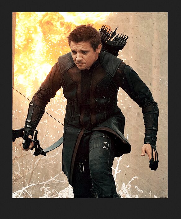 Hawkeye Jeremy Brown Leather Trench Coat