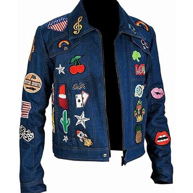 New Rocketman Elton Blue Denim Jacket with Patches