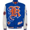 New York Knicks Wool & Leather Varsity Jacket