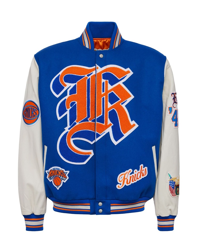New York Knicks Wool & Leather Varsity Jacket