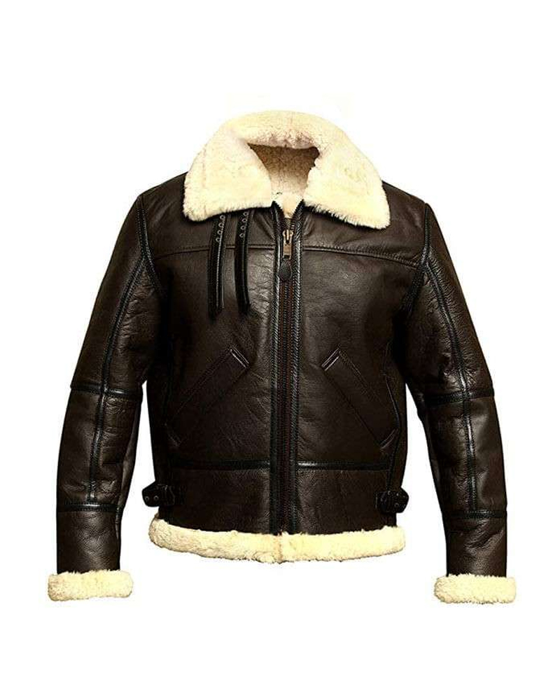 Mens B3 Bomber Aviator Shearling Leather Jacket