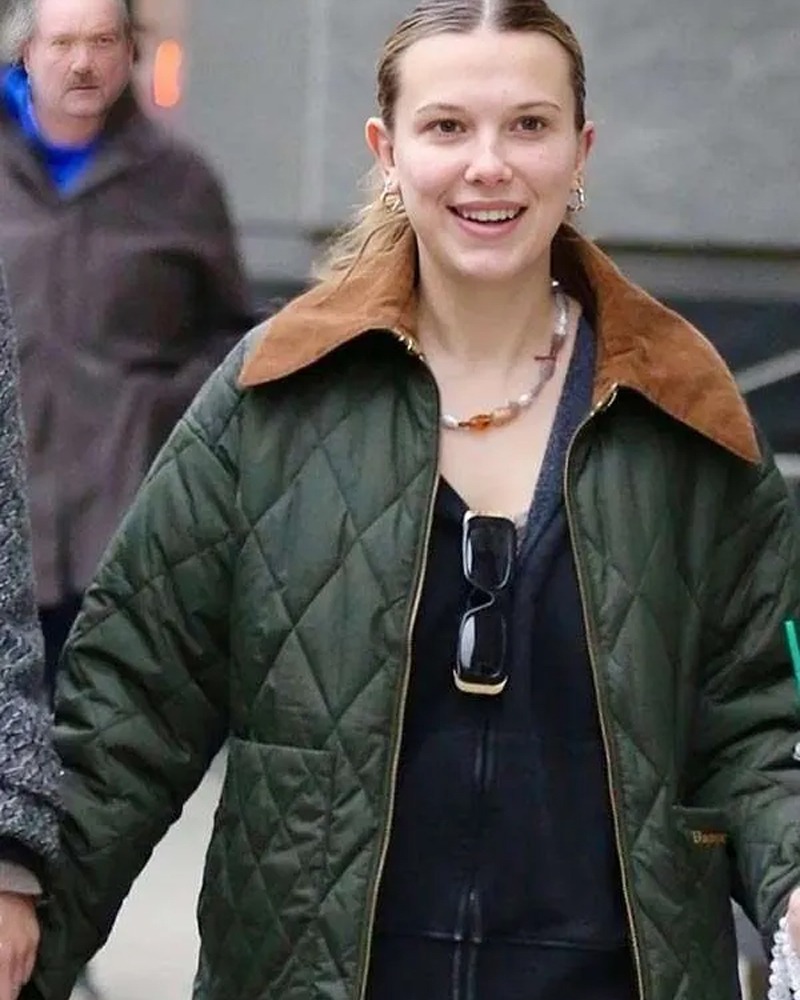 New York City Millie Bobby Brown Quilted Jacket