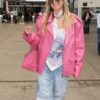 Heidi Klum Arrives In France Leather Jacket