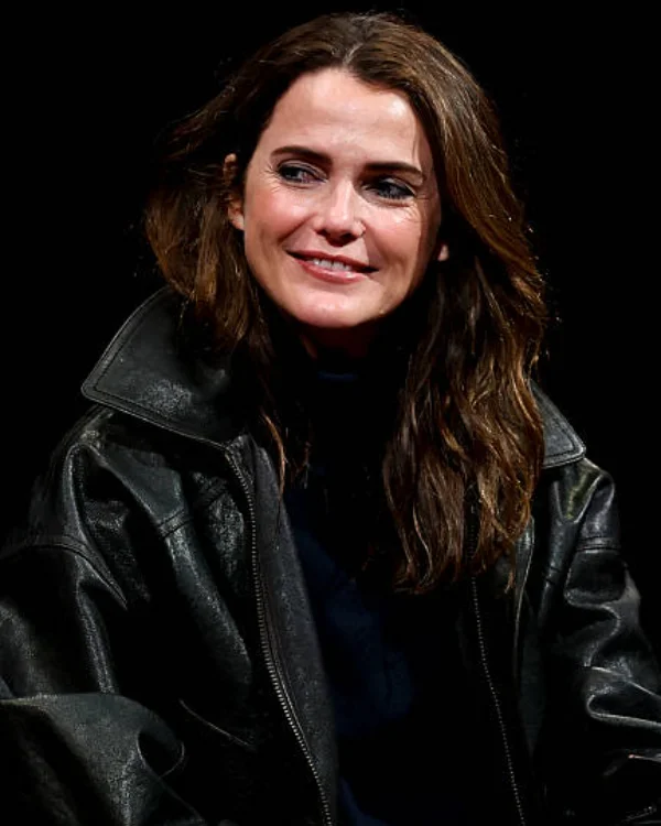 Keri Russell The Diplomat 2026 Black Leather Jacket