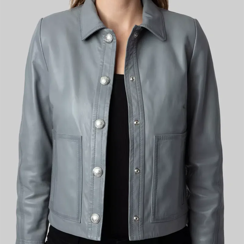 Law & Order Special Victims Unit Mariska Hargitay Grey Leather Jacket