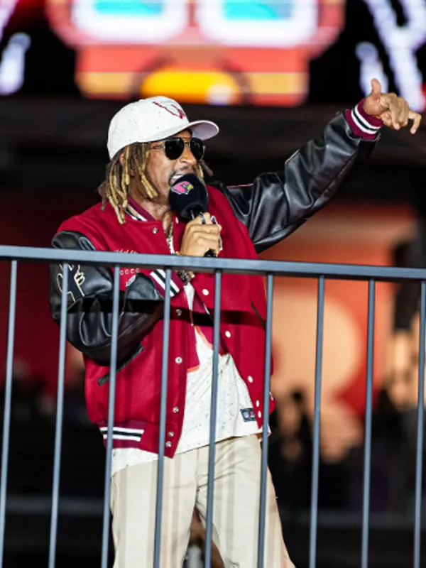 Cardinals-vs-Seahawks-Game-Lil-Jon-Halftime-Show-Red-and-Black-Varsity-Jacket