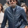 Jim Carrey Street Style Blue Leather Jacket