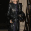 Kate Hudson Black Leather Trench Coat