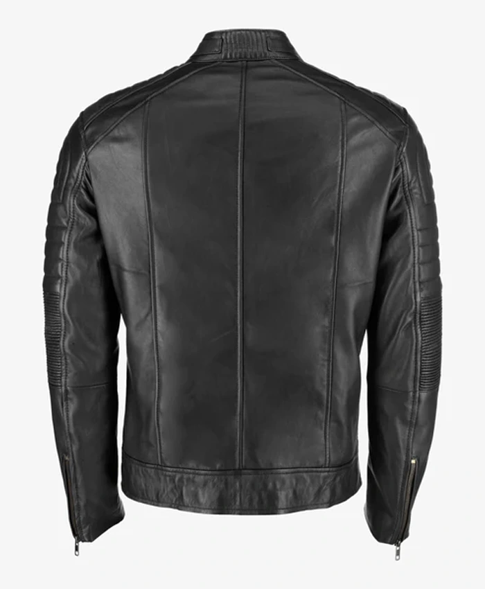 Mens-Black-Cafe-Racer-Leather-Jacket-Back