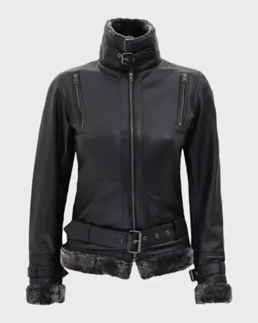 Timothy Designer Soft Shearling Leather Jacket