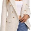Mina Self 2026 Spring Women's Tweed Plaid Blazer Jacket