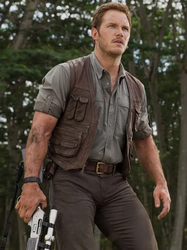 Chris-Pratt-Brown-Leather-Vest