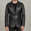 Dean Men’s Black Vintage Leather Blazer