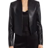 Emily In Paris Lily Collins Black Leather Jacket