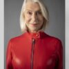 Helen Mirren Solos Peg Red Leather Jacket