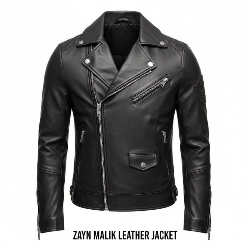 Zayn Malik Black Leather Biker Jacket - Slim Fit Style