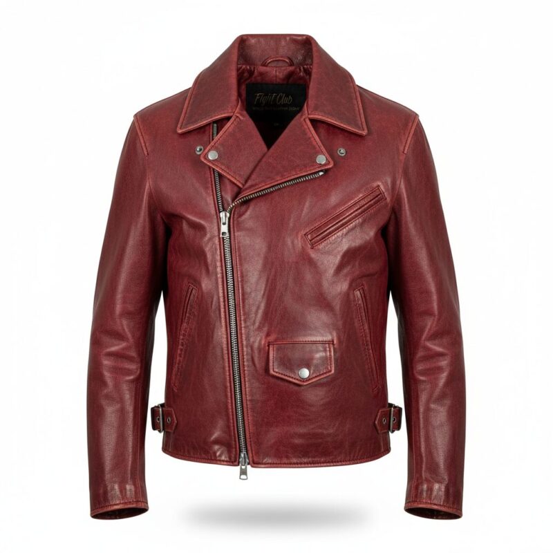 Fight Club Tyler Durden Red Leather Jacket