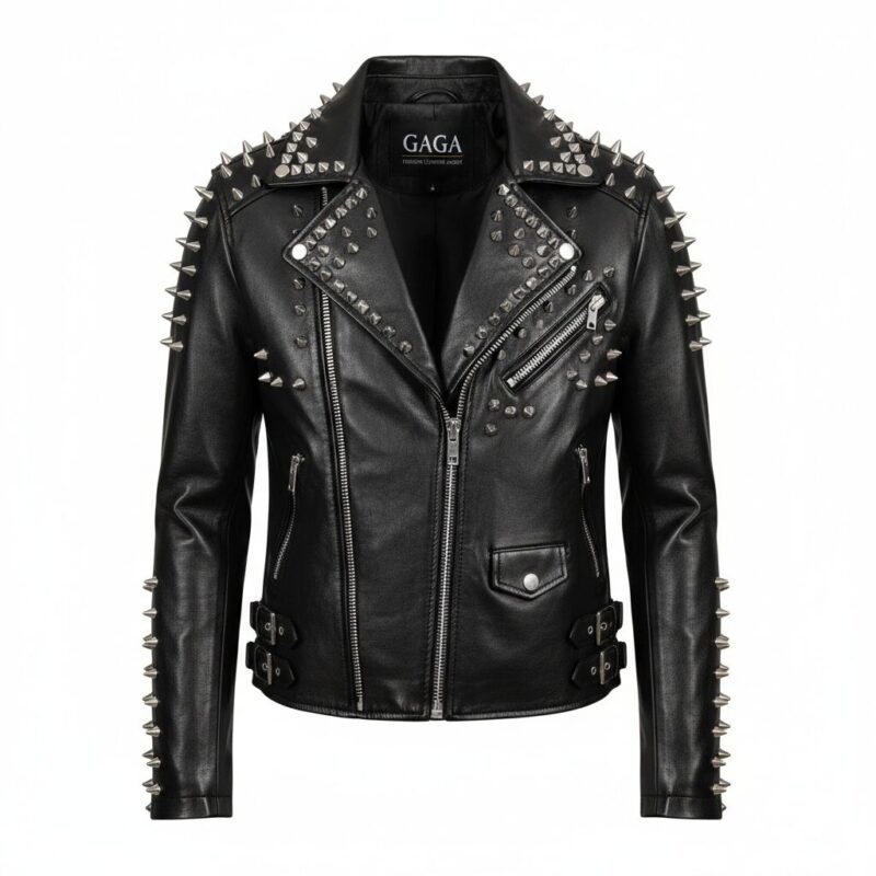 Gaga Studded Fashion Leather Jacket - Edgy Punk Style