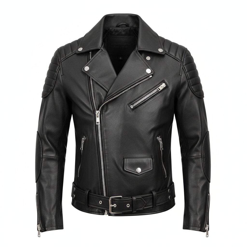 Executive Leather Biker Jacket | Premium Full-Grain Moto