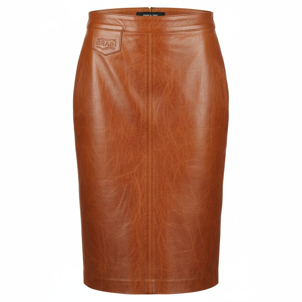 Authentic Grain Real Leather Skirt
