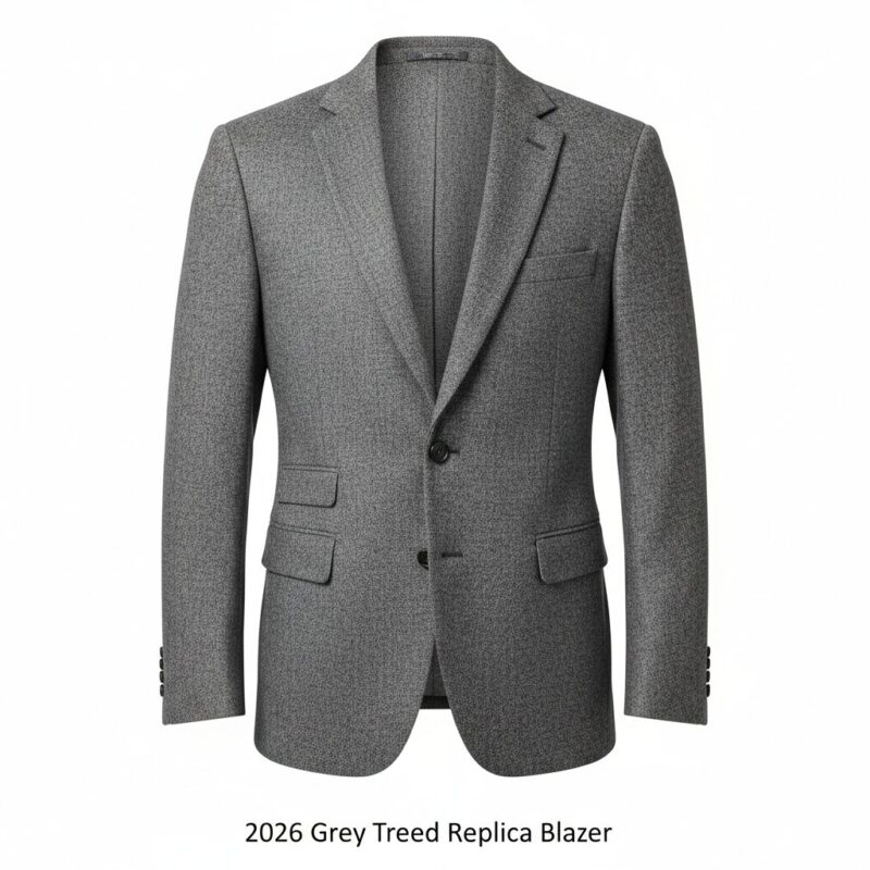 2026 Grey Tweed Replica Blazer