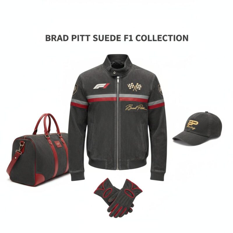 Brad Pitt Suede F1 Collection Jacket
