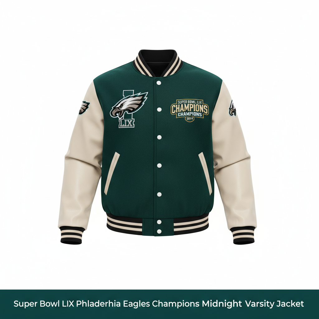 Super Bowl LIX Philadelphia Eagles Champions Varsity Jacket