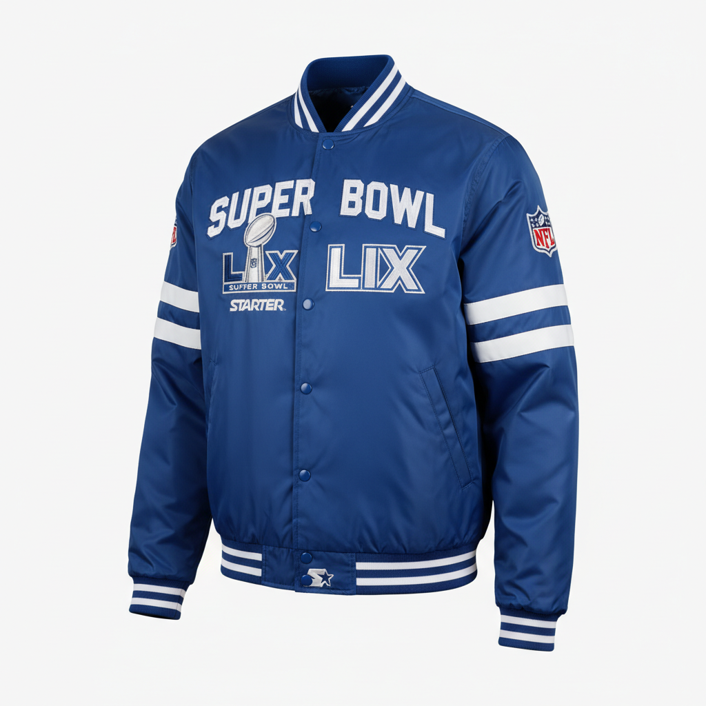 Super Bowl LIX Blue Full-Snap Starter Jacket