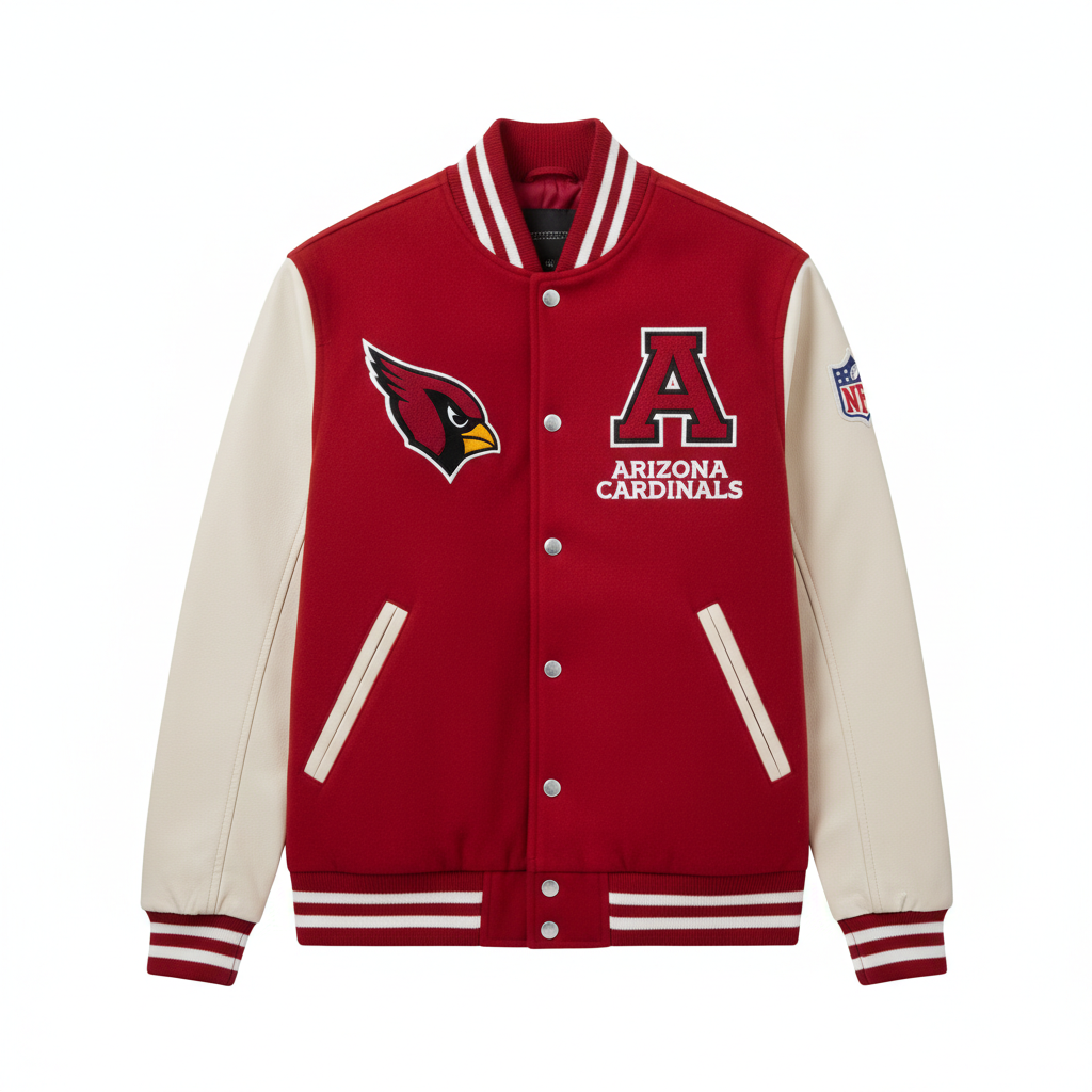 Arizona Cardinals Red & White NFL Varsity Jacket