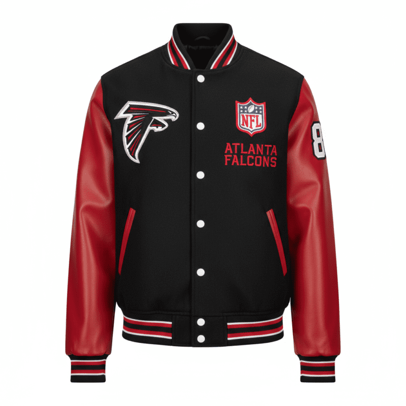 Atlanta Falcons Black & Red NFL Varsity Jacket