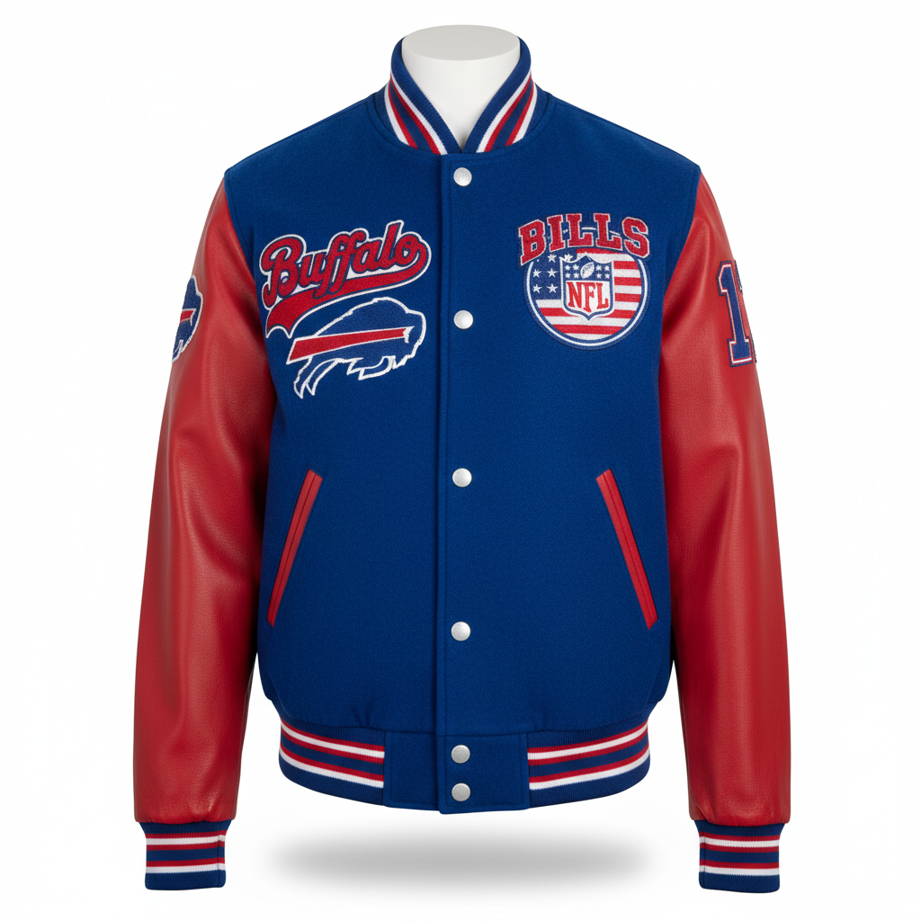 Buffalo Bills Blue & Red NFL Mashup Varsity Jacket