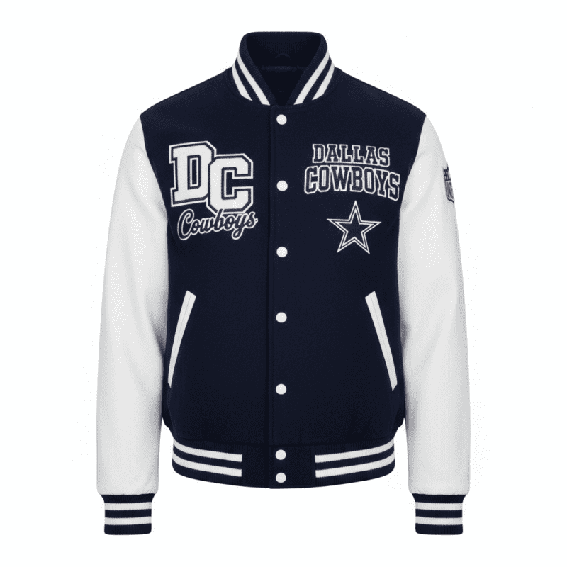 Dallas Cowboys Navy & White NFL Varsity Jacket
