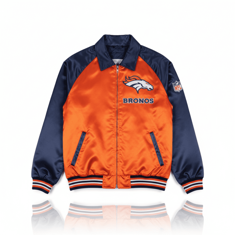 Denver Broncos Orange & Navy NFL Satin Jacket