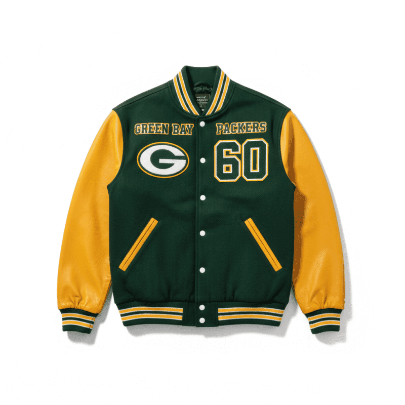 Green Bay Packers Green & Yellow NFL Varsity Jacket