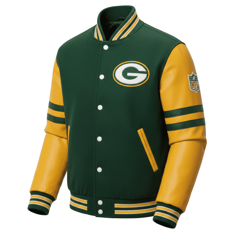 Green Bay Packers Green & Yellow NFL Varsity Jacket