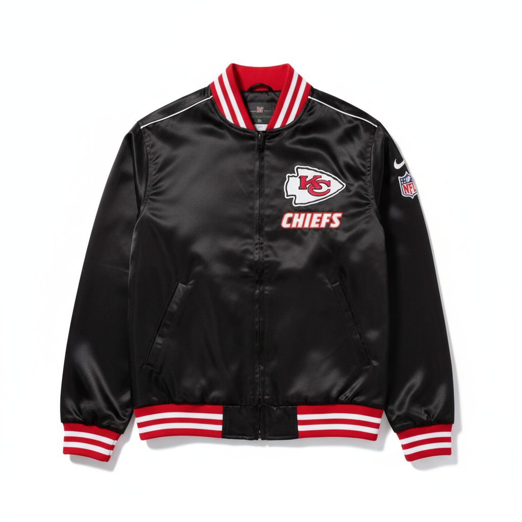 Kansas City Chiefs Black NFL Satin Locker Room Jacket