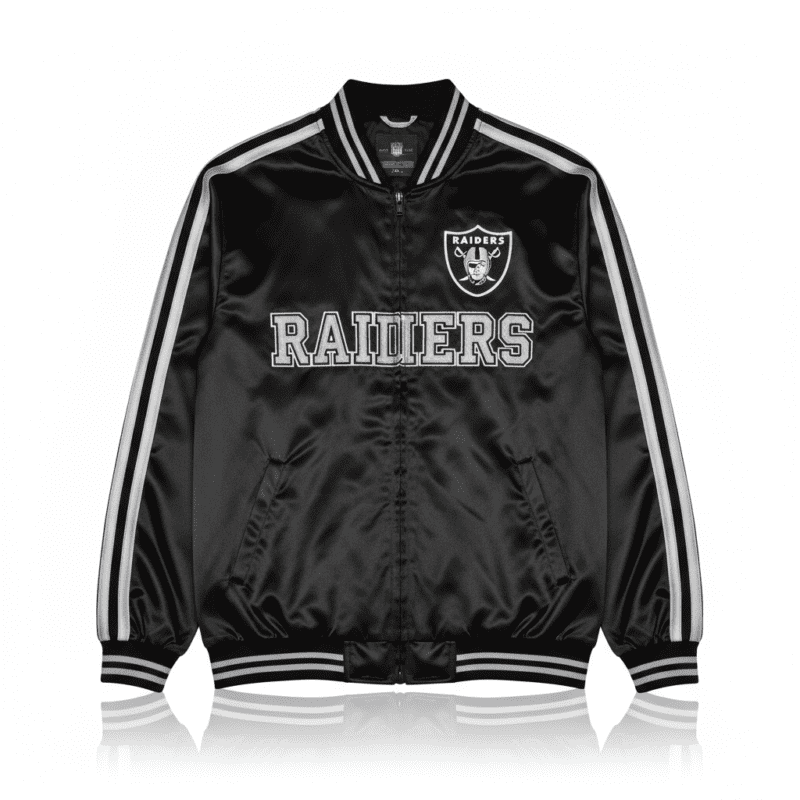 Las Vegas Raiders Black & Silver NFL Satin Jacket