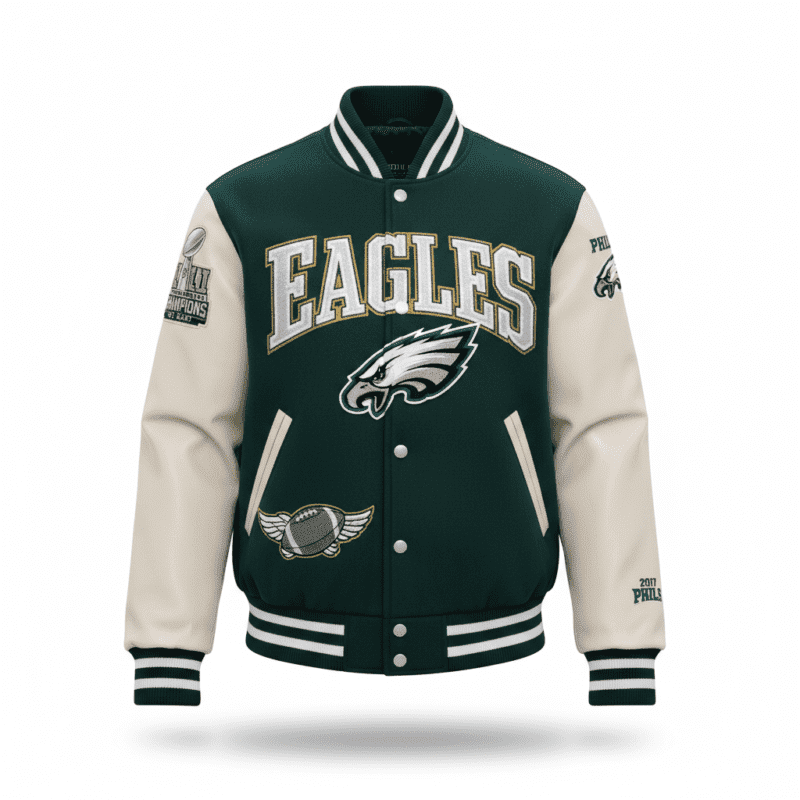 Philadelphia Eagles Midnight Green NFL Varsity Jacket