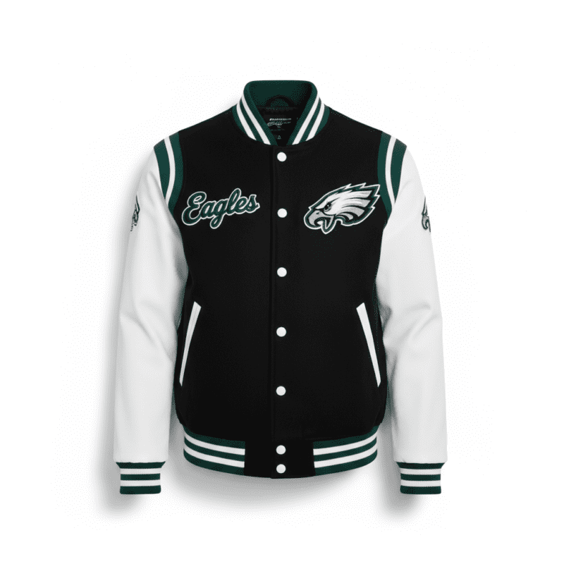 Philadelphia Eagles Black NFL Full-Snap Varsity Jacket